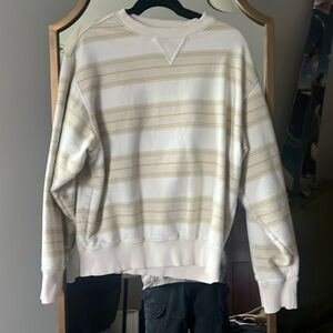 White and green striped urban outfitters crewneck
